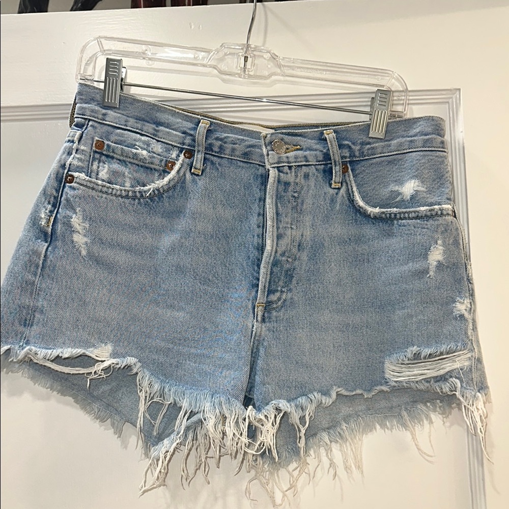Agolde Distressed Denim Shorts